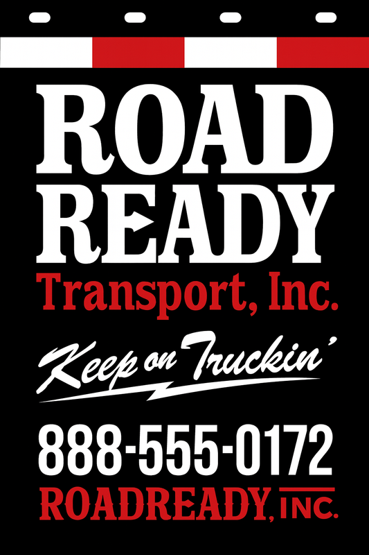 Custom Two-Color Semi-Truck, Work Truck, Box Truck Mud Flaps | Create Your Own Mud Flaps | Add Your Own Logo Or Text | Custom Mud Flap Template Designs | Mud Flaps For Compliance & Business Growth