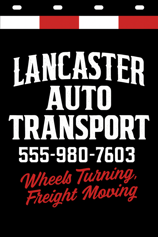 Custom Two-Color Semi-Truck, Work Truck, Box Truck Mud Flaps | Create Your Own Mud Flaps | Add Your Own Logo Or Text | Custom Mud Flap Template Designs | Mud Flaps For Compliance & Business Growth