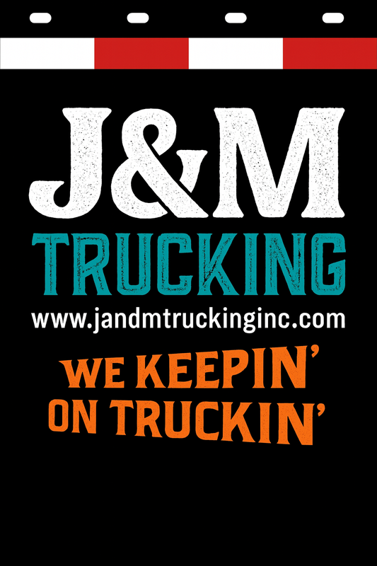 Custom Two-Color Semi-Truck, Work Truck, Box Truck Mud Flaps | Create Your Own Mud Flaps | Add Your Own Logo Or Text | Custom Mud Flap Template Designs | Mud Flaps For Compliance & Business Growth
