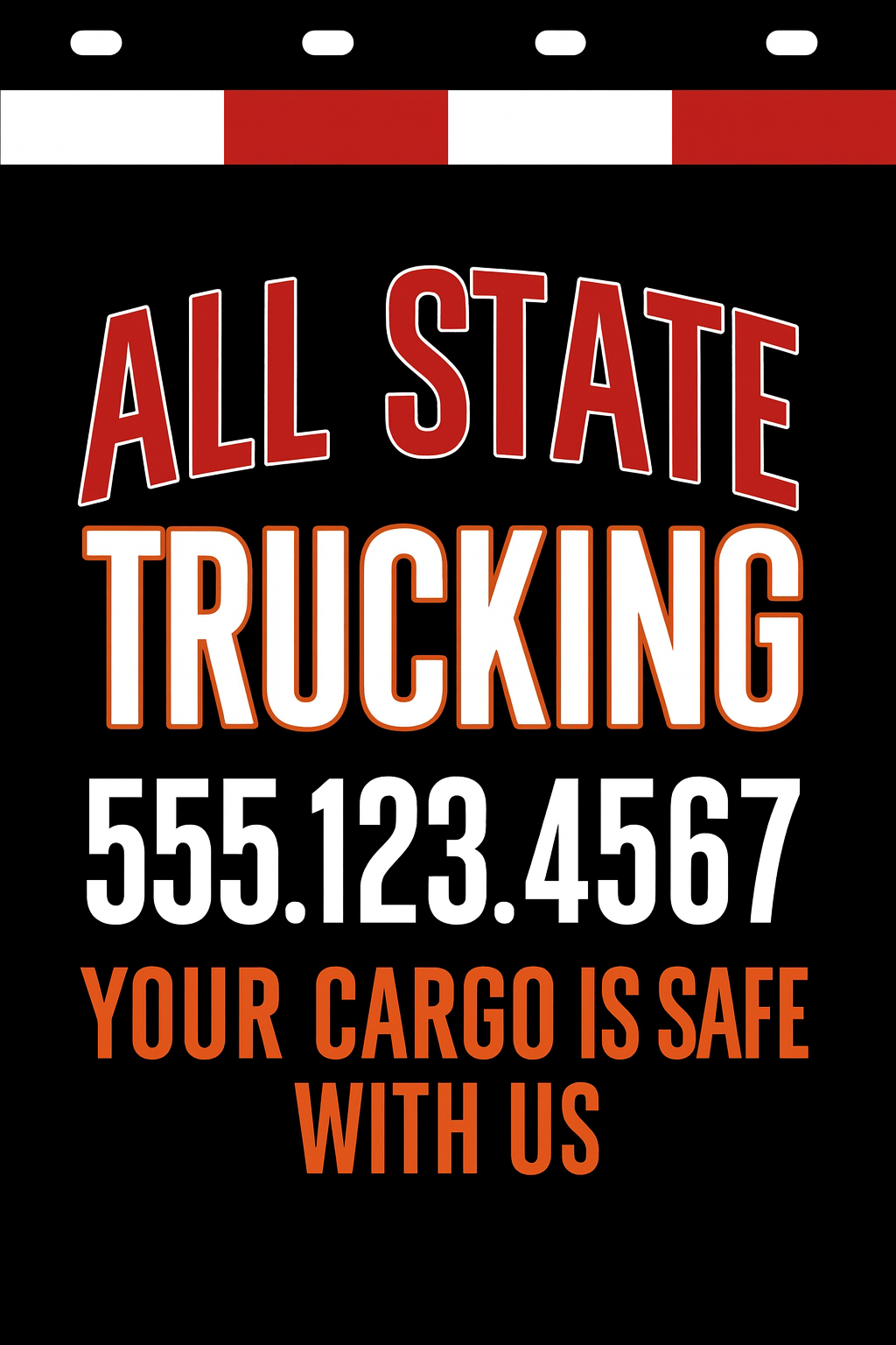 Custom Two-Color Semi-Truck, Work Truck, Box Truck Mud Flaps | Create Your Own Mud Flaps | Add Your Own Logo Or Text | Custom Mud Flap Template Designs | Mud Flaps For Compliance & Business Growth
