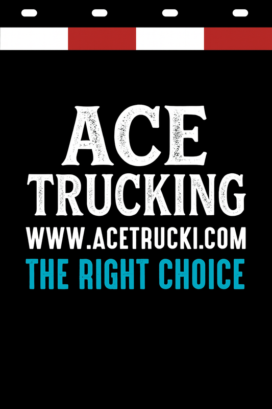 Custom Two-Color Semi-Truck, Work Truck, Box Truck Mud Flaps | Create Your Own Mud Flaps | Add Your Own Logo Or Text | Custom Mud Flap Template Designs | Mud Flaps For Compliance & Business Growth