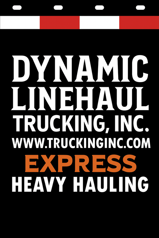 Custom Two-Color Semi-Truck, Work Truck, Box Truck Mud Flaps | Create Your Own Mud Flaps | Add Your Own Logo Or Text | Custom Mud Flap Template Designs | Mud Flaps For Compliance & Business Growth