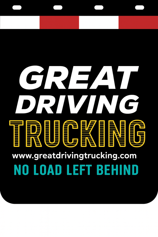 Custom Two-Color Semi-Truck, Work Truck, Box Truck Mud Flaps | Create Your Own Mud Flaps | Add Your Own Logo Or Text | Custom Mud Flap Template Designs | Mud Flaps For Compliance & Business Growth