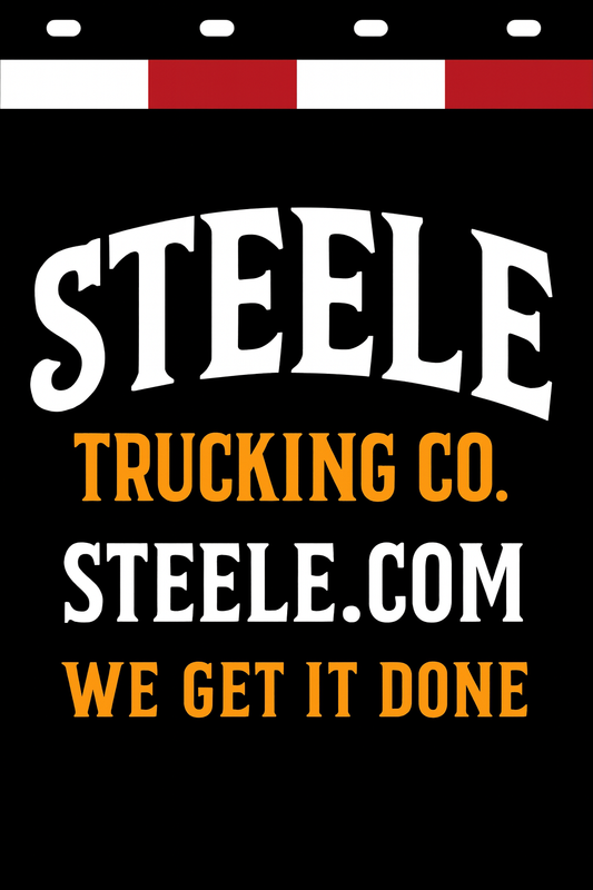 Custom Two-Color Semi-Truck, Work Truck, Box Truck Mud Flaps | Create Your Own Mud Flaps | Add Your Own Logo Or Text | Custom Mud Flap Template Designs | Mud Flaps For Compliance & Business Growth