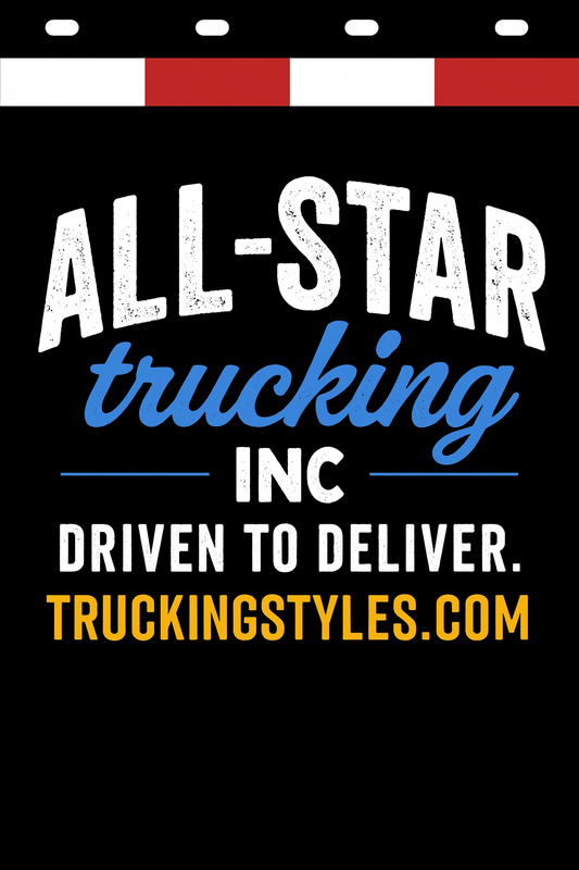 Custom Two-Color Semi-Truck, Work Truck, Box Truck Mud Flaps | Create Your Own Mud Flaps | Add Your Own Logo Or Text | Custom Mud Flap Template Designs | Mud Flaps For Compliance & Business Growth