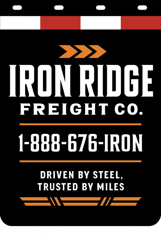 Custom Two-Color Semi-Truck, Work Truck, Box Truck Mud Flaps | Create Your Own Mud Flaps | Add Your Own Logo Or Text | Custom Mud Flap Template Designs | Mud Flaps For Compliance & Business Growth