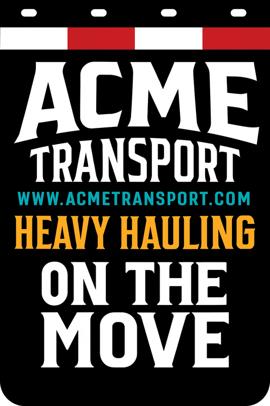 Custom Two-Color Semi-Truck, Work Truck, Box Truck Mud Flaps | Create Your Own Mud Flaps | Add Your Own Logo Or Text | Custom Mud Flap Template Designs | Mud Flaps For Compliance & Business Growth
