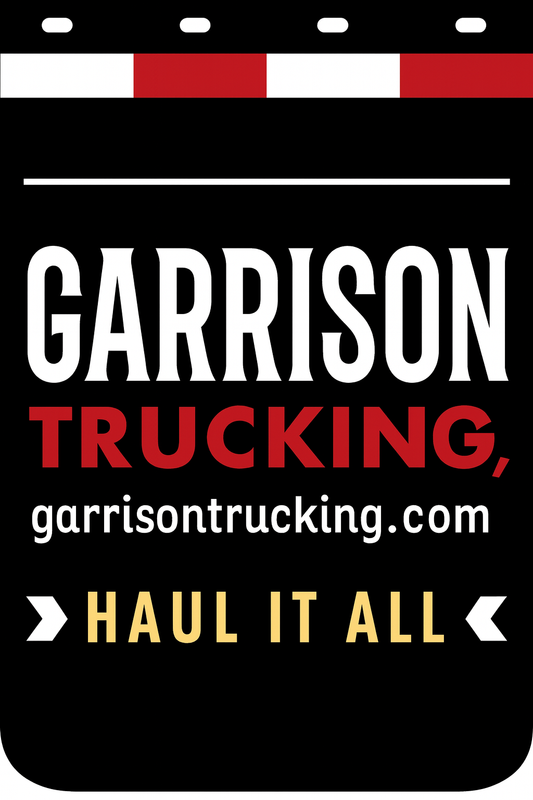 Custom Two-Color Semi-Truck, Work Truck, Box Truck Mud Flaps | Create Your Own Mud Flaps | Add Your Own Logo Or Text | Custom Mud Flap Template Designs | Mud Flaps For Compliance & Business Growth