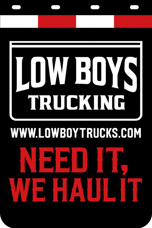 Custom Two-Color Semi-Truck, Work Truck, Box Truck Mud Flaps | Create Your Own Mud Flaps | Add Your Own Logo Or Text | Custom Mud Flap Template Designs | Mud Flaps For Compliance & Business Growth
