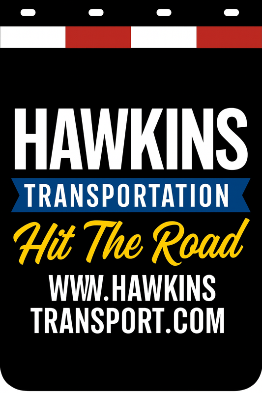 Custom Two-Color Semi-Truck, Work Truck, Box Truck Mud Flaps | Create Your Own Mud Flaps | Add Your Own Logo Or Text | Custom Mud Flap Template Designs | Mud Flaps For Compliance & Business Growth