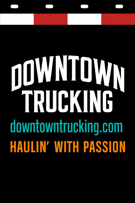Custom Two-Color Semi-Truck, Work Truck, Box Truck Mud Flaps | Create Your Own Mud Flaps | Add Your Own Logo Or Text | Custom Mud Flap Template Designs | Mud Flaps For Compliance & Business Growth