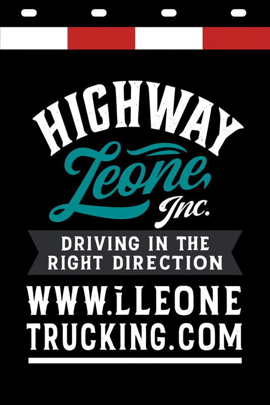 Custom Two-Color Semi-Truck, Work Truck, Box Truck Mud Flaps | Create Your Own Mud Flaps | Add Your Own Logo Or Text | Custom Mud Flap Template Designs | Mud Flaps For Compliance & Business Growth
