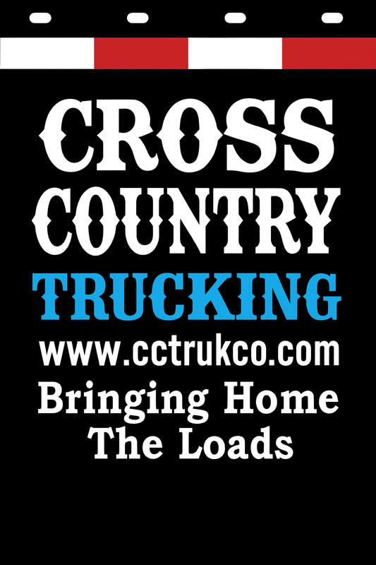 Custom Two-Color Semi-Truck, Work Truck, Box Truck Mud Flaps | Create Your Own Mud Flaps | Add Your Own Logo Or Text | Custom Mud Flap Template Designs | Mud Flaps For Compliance & Business Growth