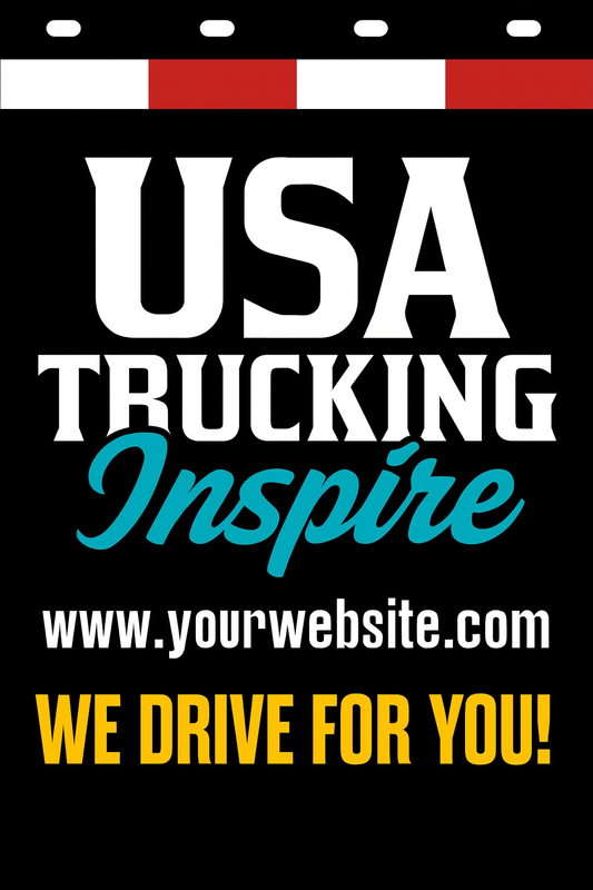 Custom Two-Color Semi-Truck, Work Truck, Box Truck Mud Flaps | Create Your Own Mud Flaps | Add Your Own Logo Or Text | Custom Mud Flap Template Designs | Mud Flaps For Compliance & Business Growth