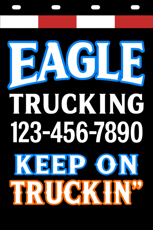 Custom Two-Color Semi-Truck, Work Truck, Box Truck Mud Flaps | Create Your Own Mud Flaps | Add Your Own Logo Or Text | Custom Mud Flap Template Designs | Mud Flaps For Compliance & Business Growth