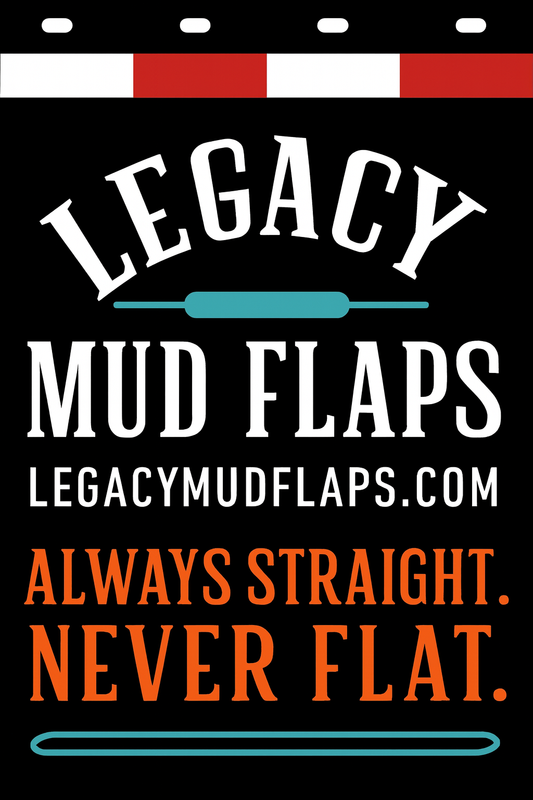 Custom Two-Color Semi-Truck, Work Truck, Box Truck Mud Flaps | Create Your Own Mud Flaps | Add Your Own Logo Or Text | Custom Mud Flap Template Designs | Mud Flaps For Compliance & Business Growth