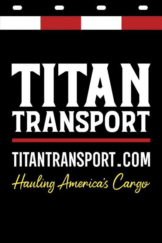 Custom Two-Color Semi-Truck, Work Truck, Box Truck Mud Flaps | Create Your Own Mud Flaps | Add Your Own Logo Or Text | Custom Mud Flap Template Designs | Mud Flaps For Compliance & Business Growth