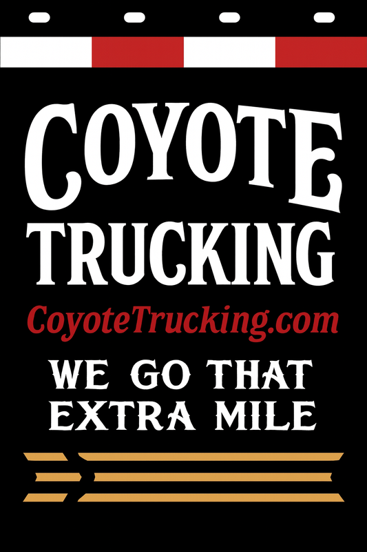 Custom Two-Color Semi-Truck, Work Truck, Box Truck Mud Flaps | Create Your Own Mud Flaps | Add Your Own Logo Or Text | Custom Mud Flap Template Designs | Mud Flaps For Compliance & Business Growth