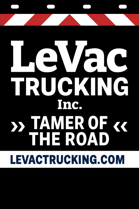 Custom Two-Color Semi-Truck, Work Truck, Box Truck Mud Flaps | Create Your Own Mud Flaps | Add Your Own Logo Or Text | Custom Mud Flap Template Designs | Mud Flaps For Compliance & Business Growth