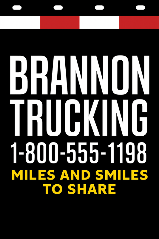 Custom Two-Color Semi-Truck, Work Truck, Box Truck Mud Flaps | Create Your Own Mud Flaps | Add Your Own Logo Or Text | Custom Mud Flap Template Designs | Mud Flaps For Compliance & Business Growth