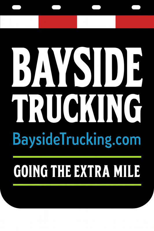 Custom Two-Color Semi-Truck, Work Truck, Box Truck Mud Flaps | Create Your Own Mud Flaps | Add Your Own Logo Or Text | Custom Mud Flap Template Designs | Mud Flaps For Compliance & Business Growth