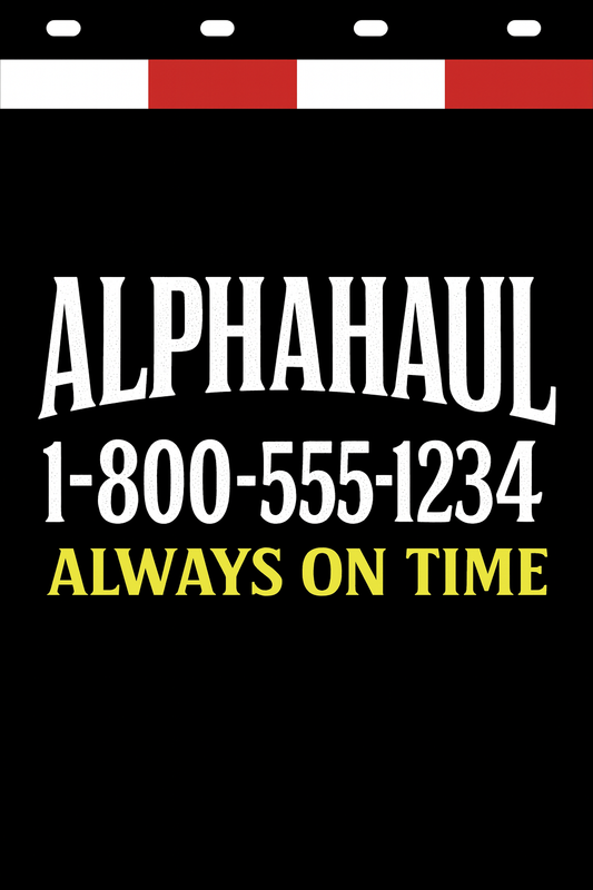 Custom Two-Color Semi-Truck, Work Truck, Box Truck Mud Flaps | Create Your Own Mud Flaps | Add Your Own Logo Or Text | Custom Mud Flap Template Designs | Mud Flaps For Compliance & Business Growth