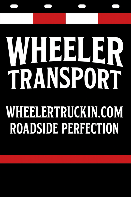 Custom Two-Color Semi-Truck, Work Truck, Box Truck Mud Flaps | Create Your Own Mud Flaps | Add Your Own Logo Or Text | Custom Mud Flap Template Designs | Mud Flaps For Compliance & Business Growth