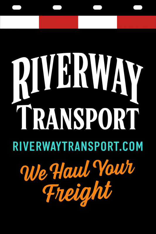 Custom Two-Color Semi-Truck, Work Truck, Box Truck Mud Flaps | Create Your Own Mud Flaps | Add Your Own Logo Or Text | Custom Mud Flap Template Designs | Mud Flaps For Compliance & Business Growth