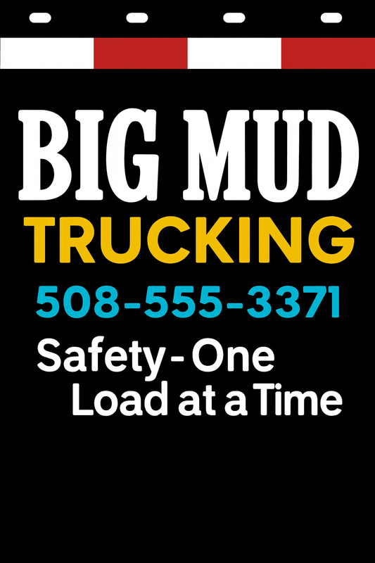 Custom Two-Color Semi-Truck, Work Truck, Box Truck Mud Flaps | Create Your Own Mud Flaps | Add Your Own Logo Or Text | Custom Mud Flap Template Designs | Mud Flaps For Compliance & Business Growth
