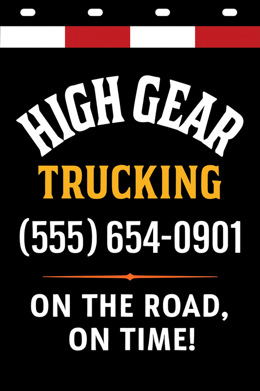 Custom Two-Color Semi-Truck, Work Truck, Box Truck Mud Flaps | Create Your Own Mud Flaps | Add Your Own Logo Or Text | Custom Mud Flap Template Designs | Mud Flaps For Compliance & Business Growth