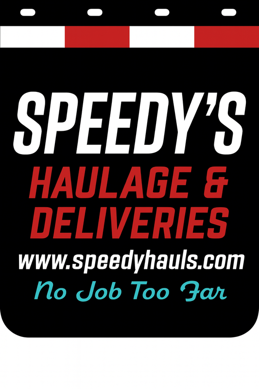 Custom Two-Color Semi-Truck, Work Truck, Box Truck Mud Flaps | Create Your Own Mud Flaps | Add Your Own Logo Or Text | Custom Mud Flap Template Designs | Mud Flaps For Compliance & Business Growth