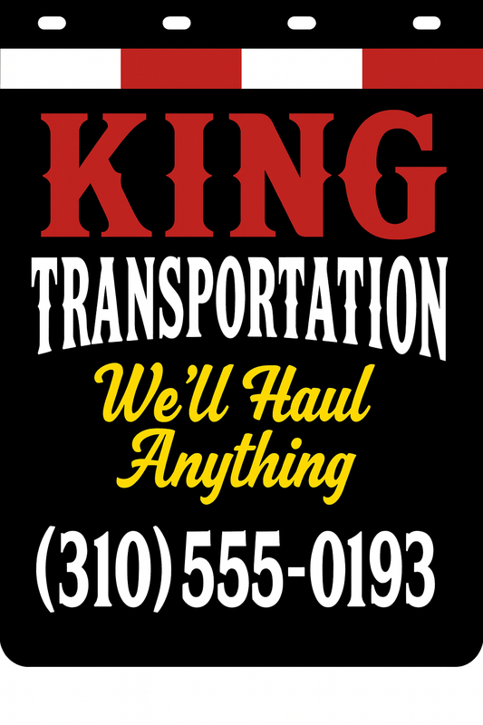 Custom Two-Color Semi-Truck, Work Truck, Box Truck Mud Flaps | Create Your Own Mud Flaps | Add Your Own Logo Or Text | Custom Mud Flap Template Designs | Mud Flaps For Compliance & Business Growth
