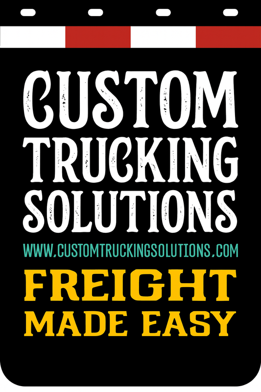 Custom Two-Color Semi-Truck, Work Truck, Box Truck Mud Flaps | Create Your Own Mud Flaps | Add Your Own Logo Or Text | Custom Mud Flap Template Designs | Mud Flaps For Compliance & Business Growth