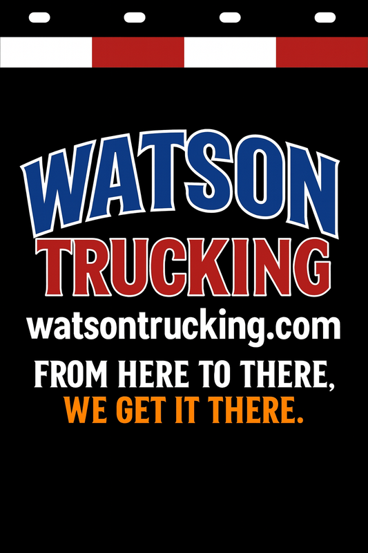 Custom Two-Color Semi-Truck, Work Truck, Box Truck Mud Flaps | Create Your Own Mud Flaps | Add Your Own Logo Or Text | Custom Mud Flap Template Designs | Mud Flaps For Compliance & Business Growth