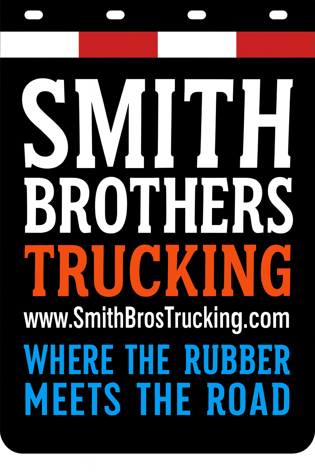 Custom Two-Color Semi-Truck, Work Truck, Box Truck Mud Flaps | Create Your Own Mud Flaps | Add Your Own Logo Or Text | Custom Mud Flap Template Designs | Mud Flaps For Compliance & Business Growth