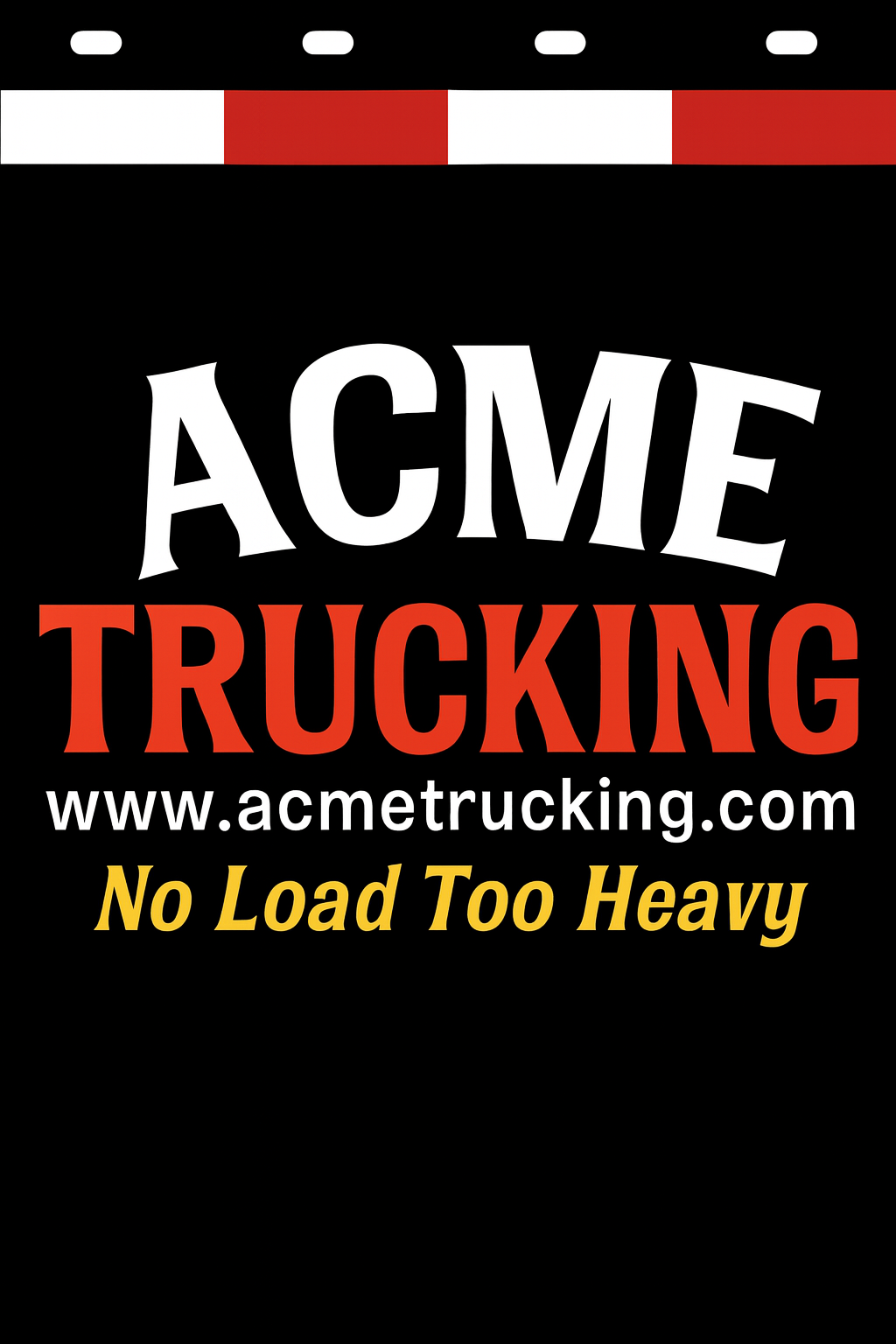 Custom Two-Color Semi-Truck, Work Truck, Box Truck Mud Flaps | Create Your Own Mud Flaps | Add Your Own Logo Or Text | Custom Mud Flap Template Designs | Mud Flaps For Compliance & Business Growth