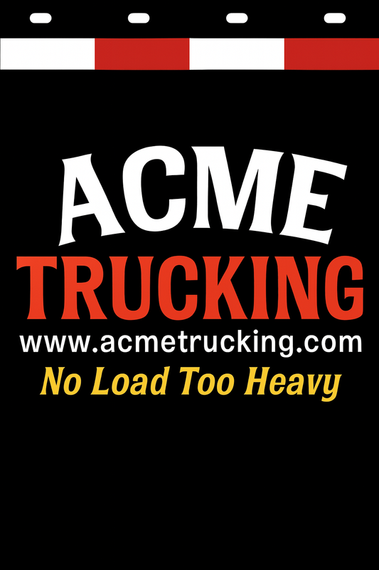 Custom Two-Color Semi-Truck, Work Truck, Box Truck Mud Flaps | Create Your Own Mud Flaps | Add Your Own Logo Or Text | Custom Mud Flap Template Designs | Mud Flaps For Compliance & Business Growth