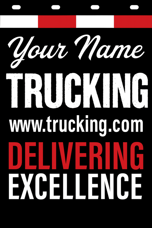 Custom Two-Color Semi-Truck, Work Truck, Box Truck Mud Flaps | Create Your Own Mud Flaps | Add Your Own Logo Or Text | Custom Mud Flap Template Designs | Mud Flaps For Compliance & Business Growth