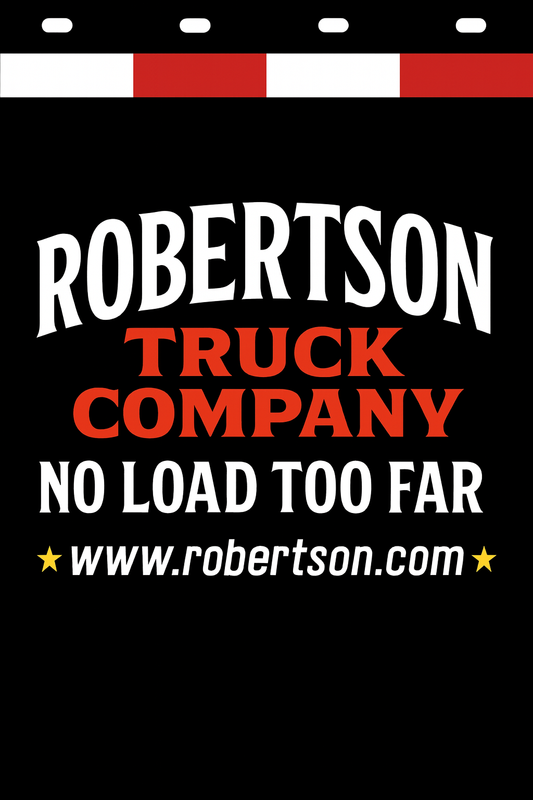 Custom Two-Color Semi-Truck, Work Truck, Box Truck Mud Flaps | Create Your Own Mud Flaps | Add Your Own Logo Or Text | Custom Mud Flap Template Designs | Mud Flaps For Compliance & Business Growth