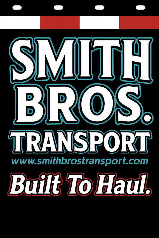 Custom Two-Color Semi-Truck, Work Truck, Box Truck Mud Flaps | Create Your Own Mud Flaps | Add Your Own Logo Or Text | Custom Mud Flap Template Designs | Mud Flaps For Compliance & Business Growth