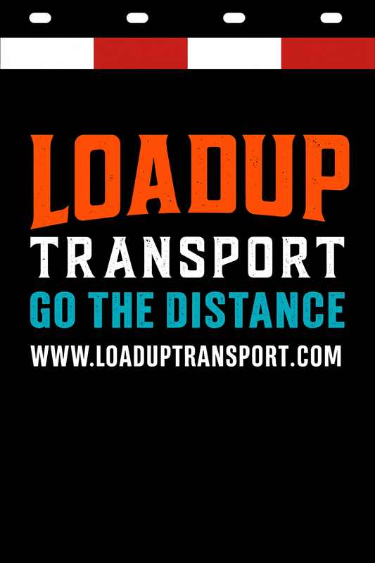 Custom Two-Color Semi-Truck, Work Truck, Box Truck Mud Flaps | Create Your Own Mud Flaps | Add Your Own Logo Or Text | Custom Mud Flap Template Designs | Mud Flaps For Compliance & Business Growth