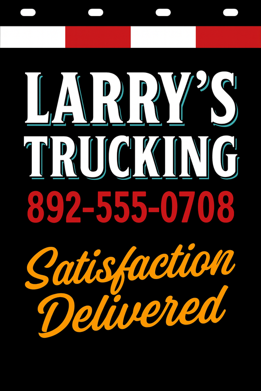Custom Two-Color Semi-Truck, Work Truck, Box Truck Mud Flaps | Create Your Own Mud Flaps | Add Your Own Logo Or Text | Custom Mud Flap Template Designs | Mud Flaps For Compliance & Business Growth
