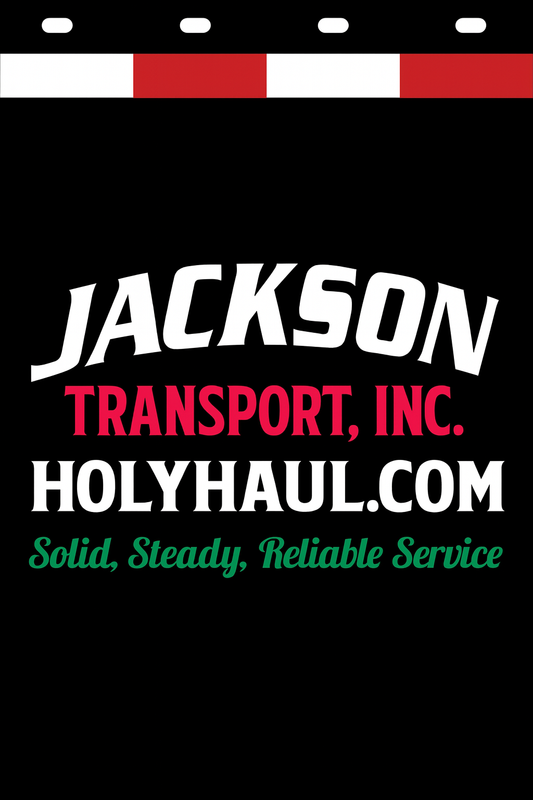 Custom Two-Color Semi-Truck, Work Truck, Box Truck Mud Flaps | Create Your Own Mud Flaps | Add Your Own Logo Or Text | Custom Mud Flap Template Designs | Mud Flaps For Compliance & Business Growth