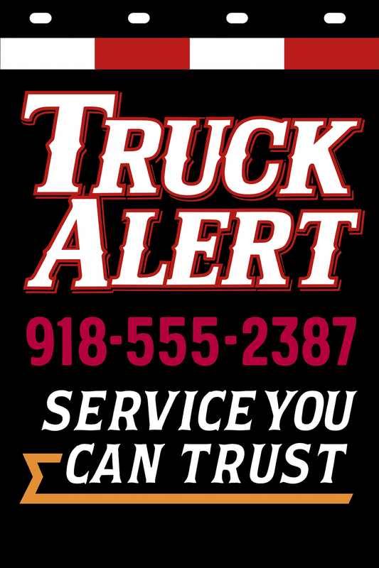 Custom Two-Color Semi-Truck, Work Truck, Box Truck Mud Flaps | Create Your Own Mud Flaps | Add Your Own Logo Or Text | Custom Mud Flap Template Designs | Mud Flaps For Compliance & Business Growth