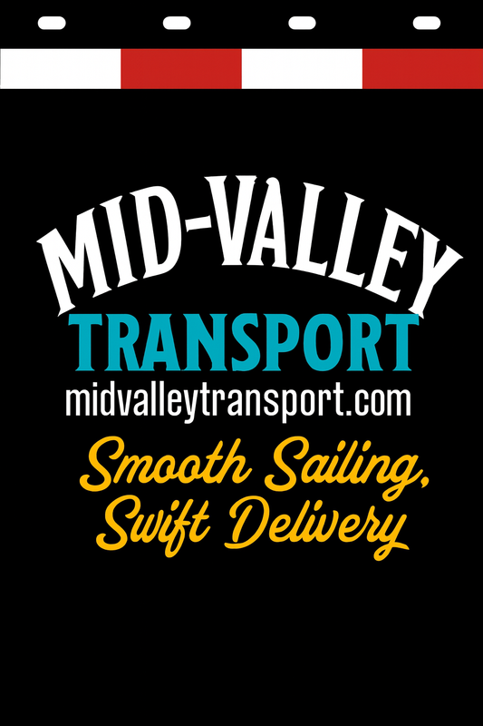 Custom Two-Color Semi-Truck, Work Truck, Box Truck Mud Flaps | Create Your Own Mud Flaps | Add Your Own Logo Or Text | Custom Mud Flap Template Designs | Mud Flaps For Compliance & Business Growth