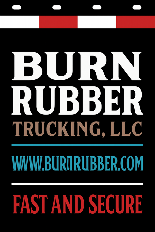 Custom Two-Color Semi-Truck, Work Truck, Box Truck Mud Flaps | Create Your Own Mud Flaps | Add Your Own Logo Or Text | Custom Mud Flap Template Designs | Mud Flaps For Compliance & Business Growth