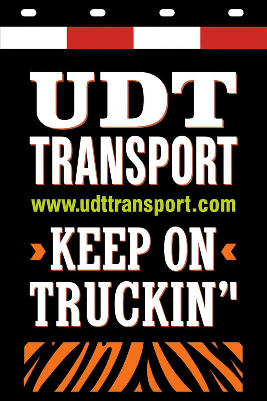 Custom Two-Color Semi-Truck, Work Truck, Box Truck Mud Flaps | Create Your Own Mud Flaps | Add Your Own Logo Or Text | Custom Mud Flap Template Designs | Mud Flaps For Compliance & Business Growth