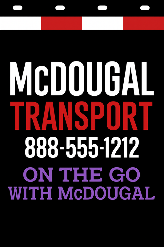 Custom Two-Color Semi-Truck, Work Truck, Box Truck Mud Flaps | Create Your Own Mud Flaps | Add Your Own Logo Or Text | Custom Mud Flap Template Designs | Mud Flaps For Compliance & Business Growth