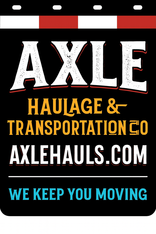 Custom Two-Color Semi-Truck, Work Truck, Box Truck Mud Flaps | Create Your Own Mud Flaps | Add Your Own Logo Or Text | Custom Mud Flap Template Designs | Mud Flaps For Compliance & Business Growth