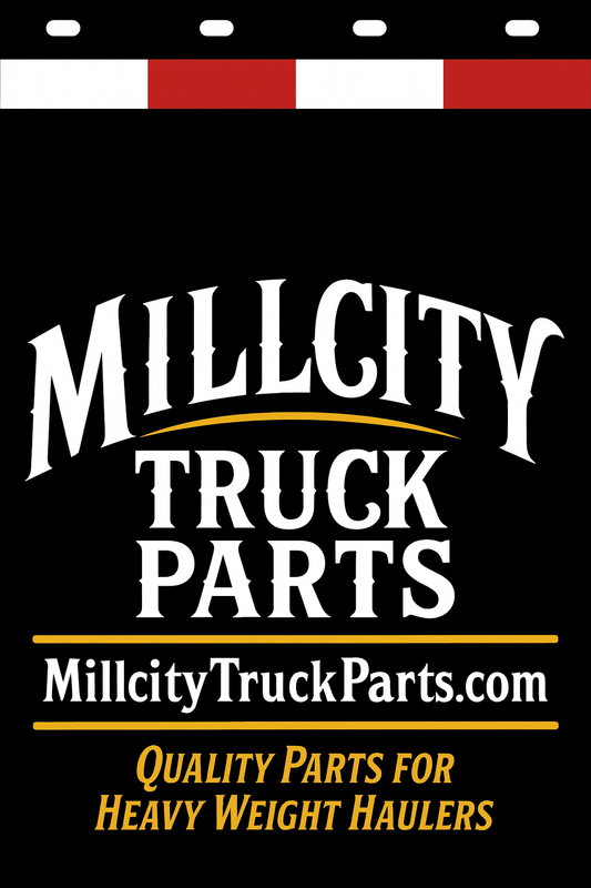 Custom Two-Color Semi-Truck, Work Truck, Box Truck Mud Flaps | Create Your Own Mud Flaps | Add Your Own Logo Or Text | Custom Mud Flap Template Designs | Mud Flaps For Compliance & Business Growth